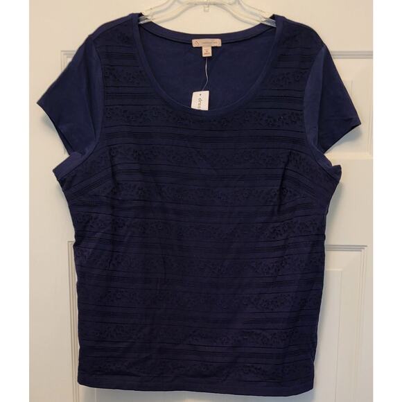 NWT Dressbarn Blue Pullover Short Sleeve Shirt Size 1X - Picture 3 of 13